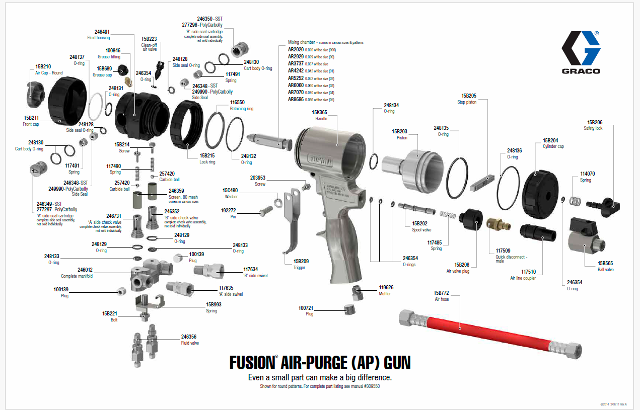 Graco Fusion Air-Purge Spray Gun Diagram