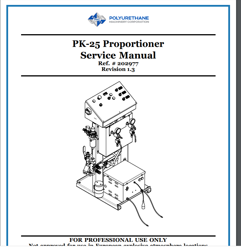 PMC PK-25 Proportioner Service Manual