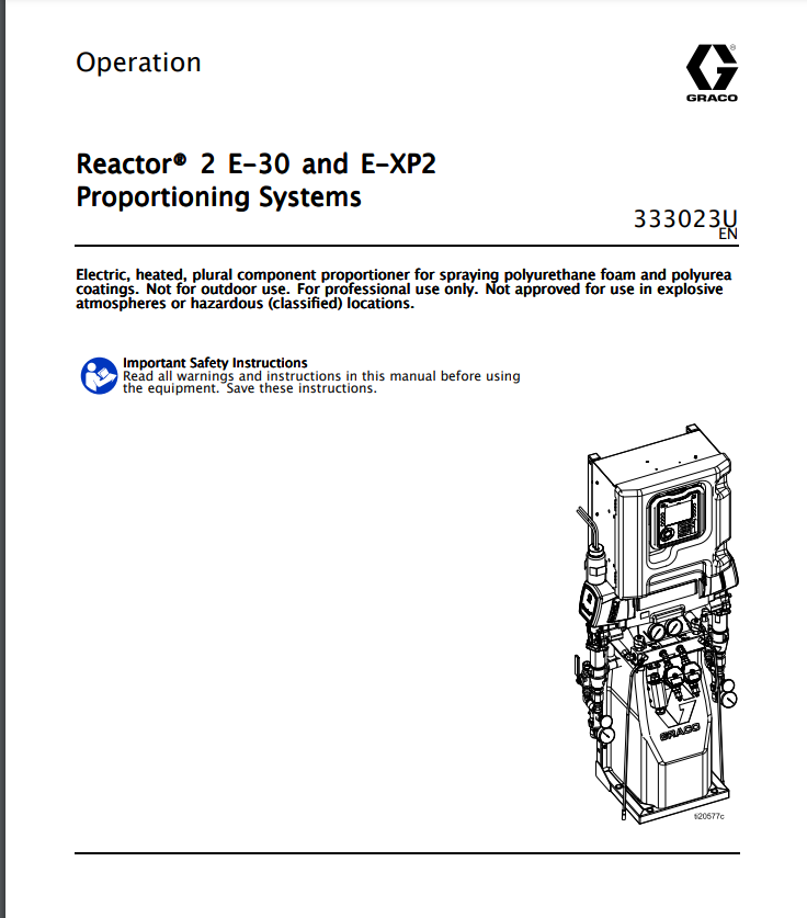 Graco Reactor 2 E-30 and E-XP2 Operations Manual
