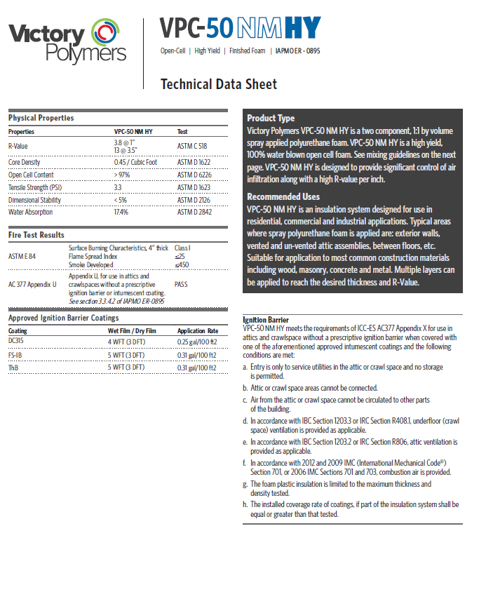 VPC 50 NM HY Technical Data Sheet (TDS)