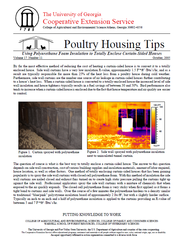 UGA Case Study on Using SPF to Create Solid Sidewalls in Poultry Houses