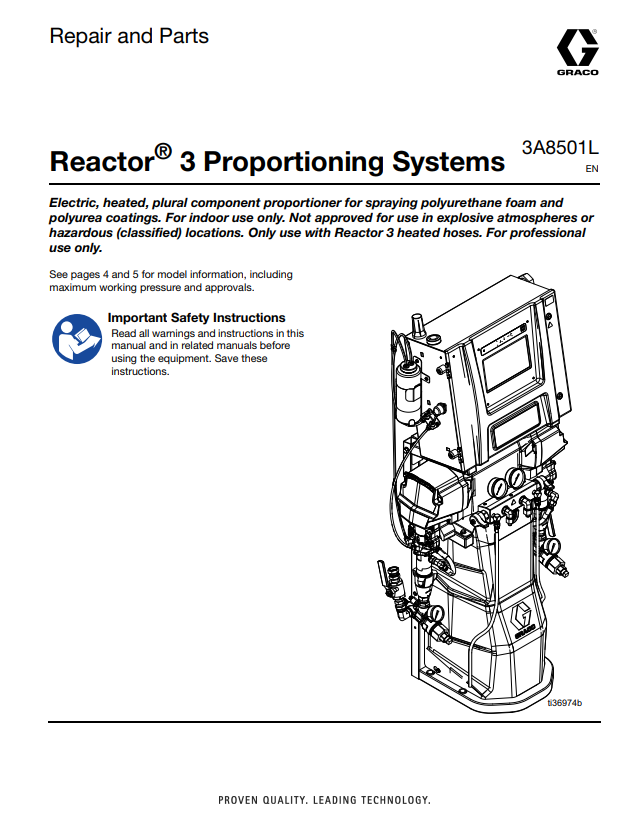 Graco Reactor 3 Proportioning Systems-Repair and Parts