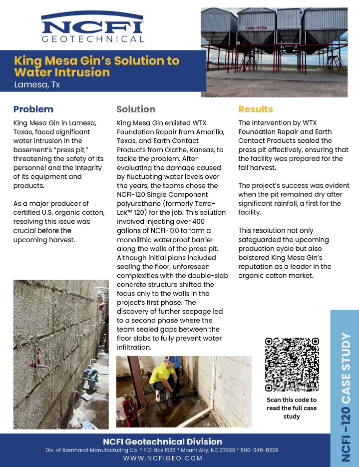 NCFI Case Study: King Mesa Gin's Solution To Water Intrusion