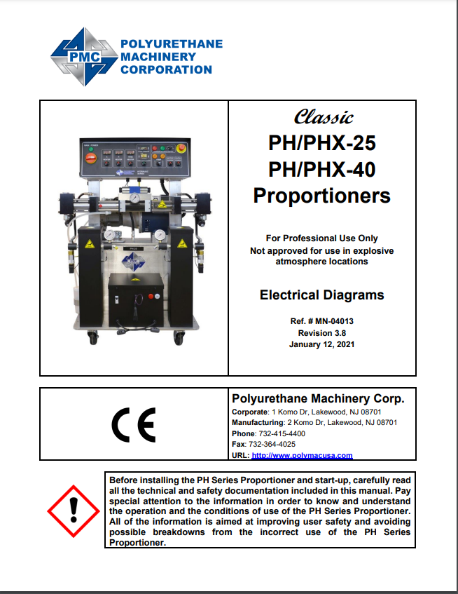 PMC PH-25/40 Proportioner Electrical Diagrams