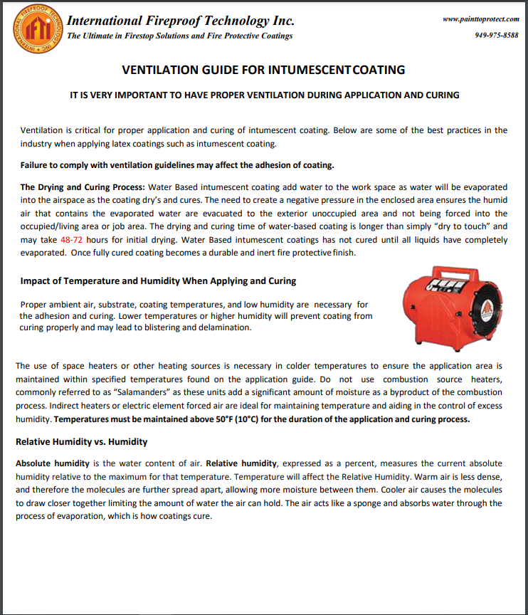 Ventilation Guide For Intumescent Coating