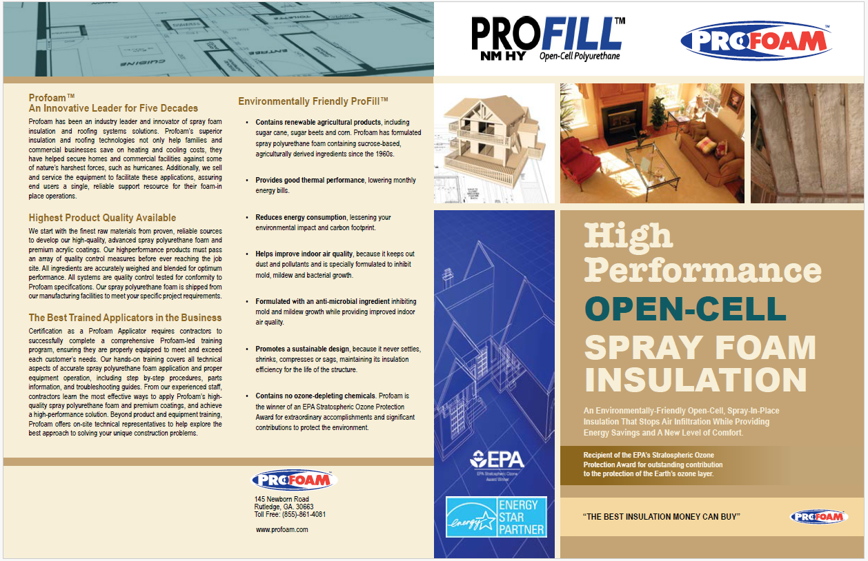 Profoam ProFill Plus No Mix High Yield Open Cell Spray Foam Brochure