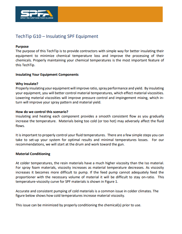 SPFA TechTip G10-Insulating SPF Equipment