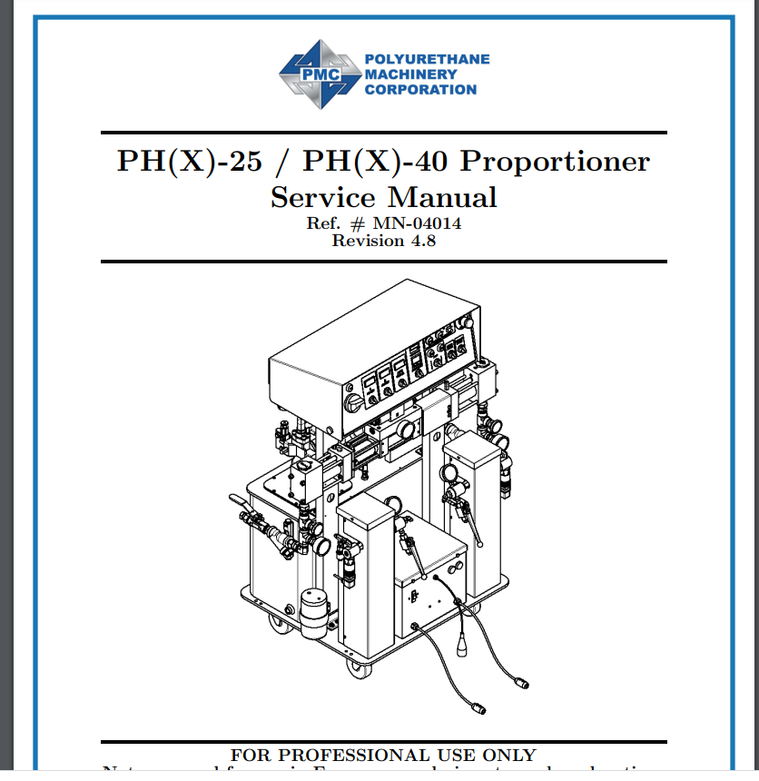 PH-25/PH-40 Proportioner Service Manual