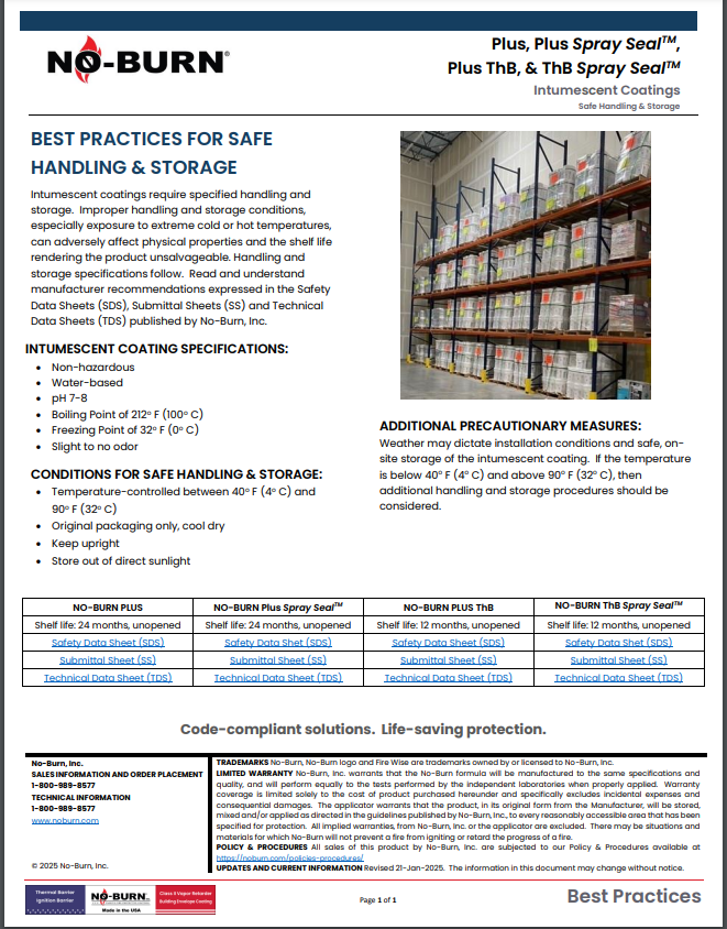 No-Burn Safe Handling & Storage Practices