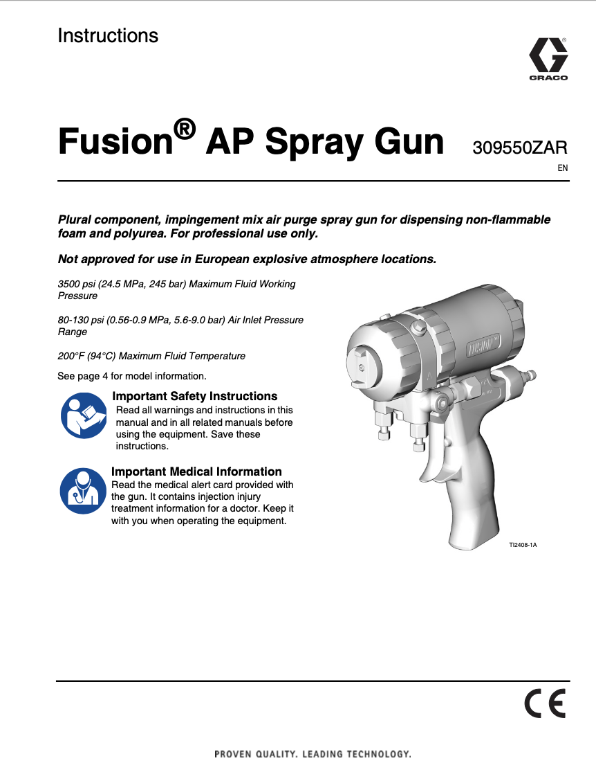 Graco Fusion Air Purge Spray Gun Operations Manual