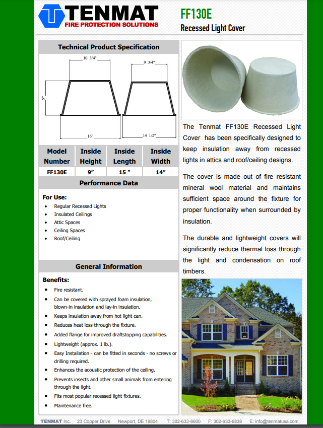 FF130E Recessed Light Cover Profoam Profoam