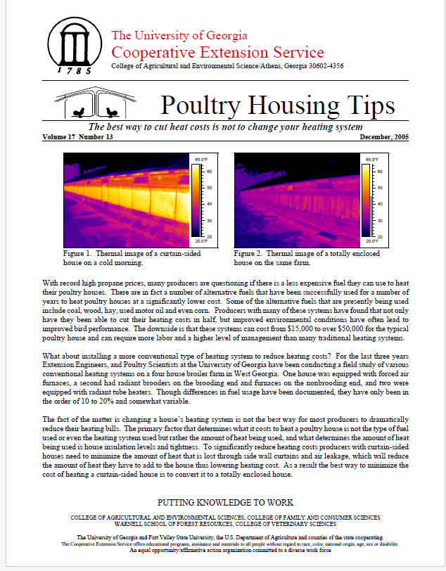 UGA Case Study on Foam in Poultry Houses