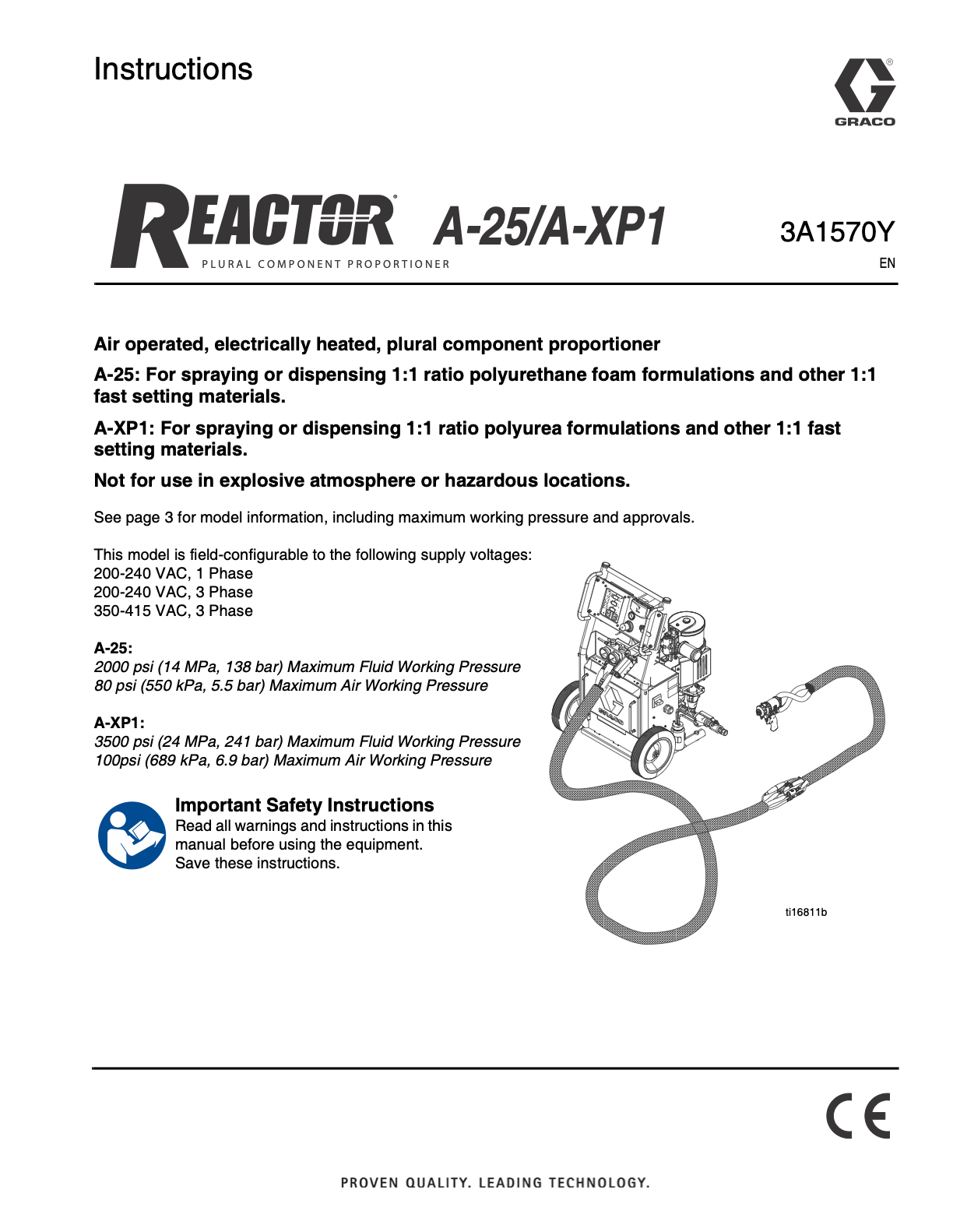 Graco A-25, A-XP1 Parts and Repair Manual