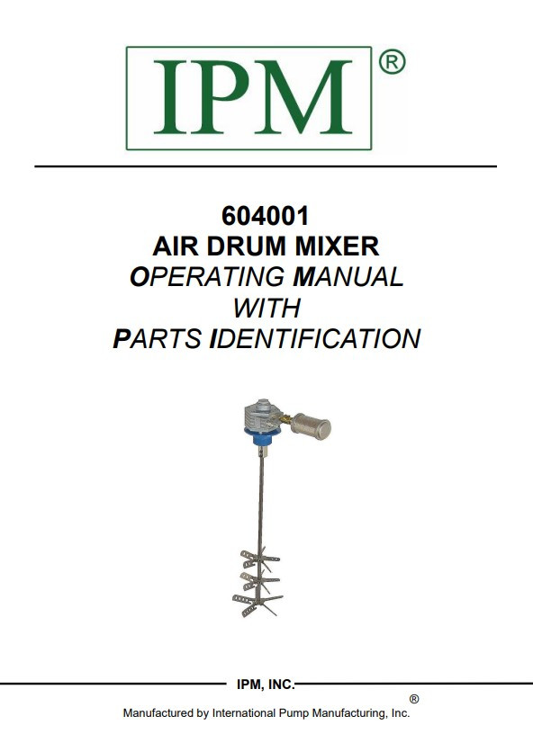 IPM Drum Mixer Operating Manual