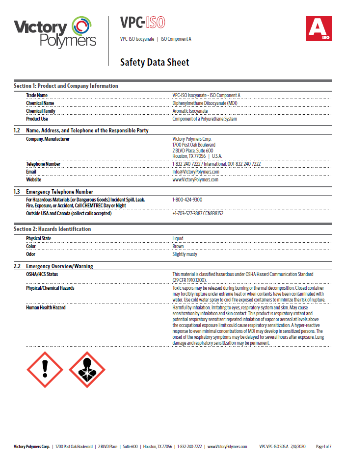 VPC 50 NM HY A Side Safety Data Sheet (SDS)