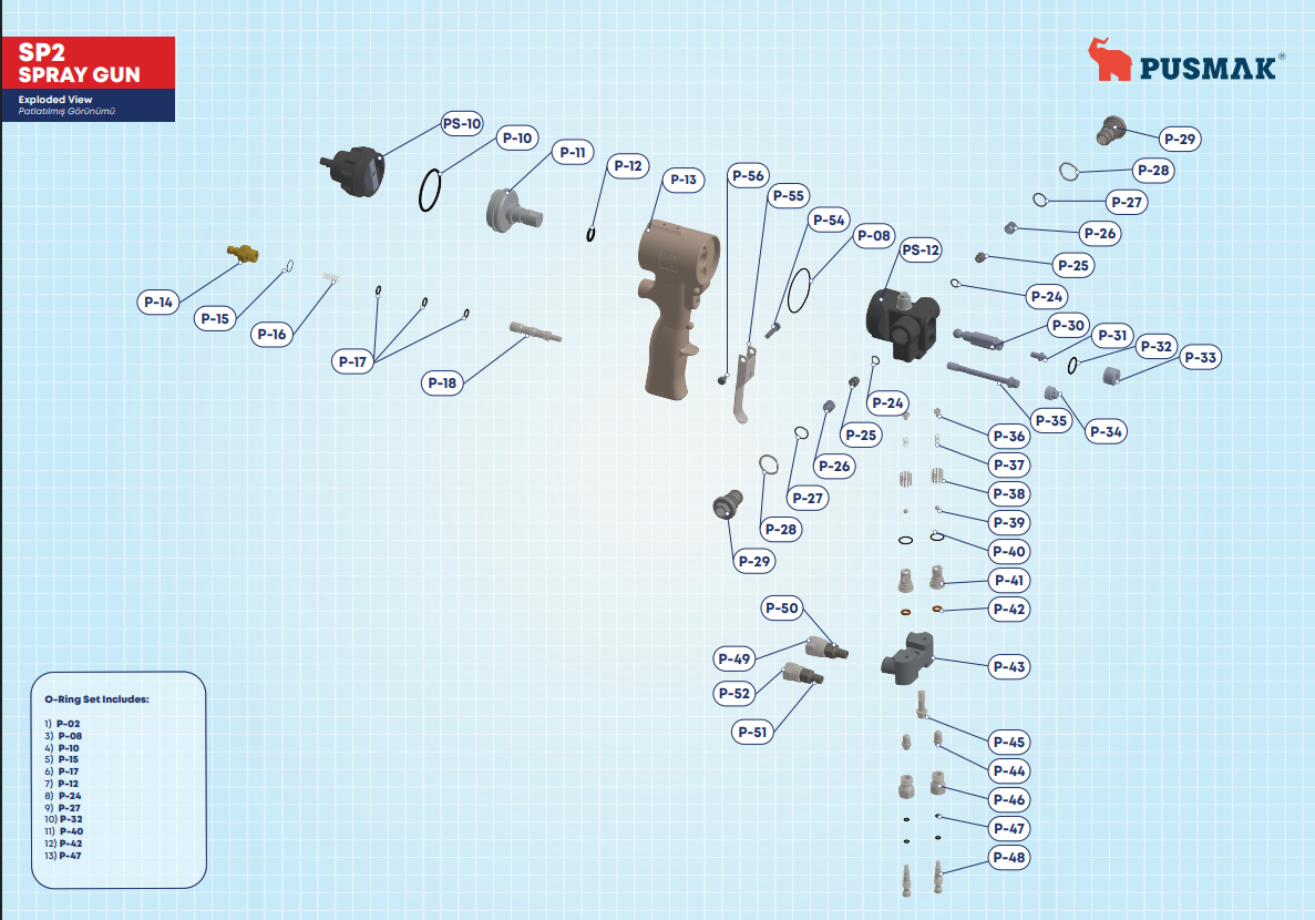 Profoam Pusmak SP2 Gun Diagram