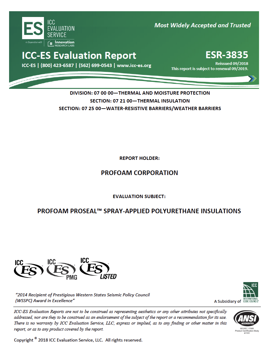 Proseal CC  ICC Report