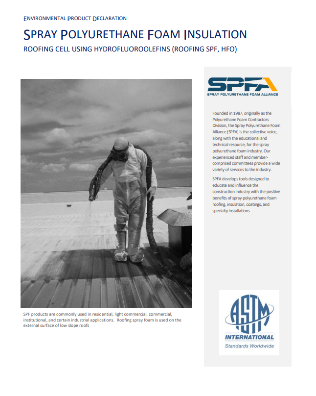SPFA Roofing Cell Using Hydrofluoroolefins (Roofing SPF, HFO)