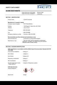 NCFI A-11-033 Optimaxx Safety Data Sheet (SDS)