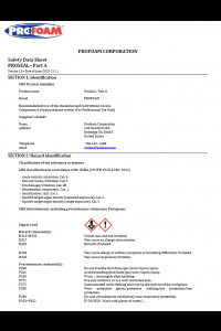 Profoam ProSeal A Side Safety Data Sheet (SDS)