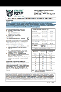 NCFI 10-016 2.8#  HFO Roofing Foam Technical Data Sheet (TDS)