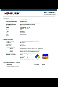 No-Burn Plus ThB Black Safety Data Sheet (SDS)