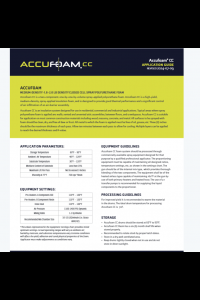 Accufoam Closed Cell Application Guide