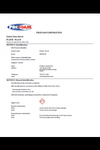 Profoam ProFill B Side Safety Data Sheet (SDS)