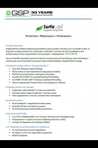 GSP Surf a Lube Storage Fluid Technical Data Sheet (TDS)