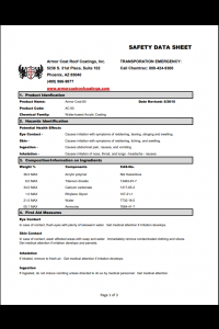 Armor Coat 60 Safety Data Sheet (SDS)