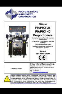 PMC PH/PHX-25/PH/PHX-40 Proportioner Service Manual