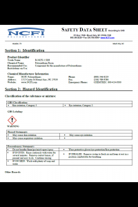 NCFI B-3.5RH Safety Data Sheet (SDS)