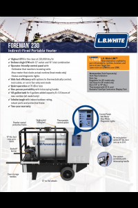 L.B. White Foreman 230 Indirect Heater Brochure