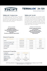 NCFI Geo Terralok 24-120 Technical Data Sheet (TDS)