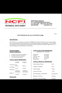 NCFI Pour In Place System 24-486 Technical Data Sheet (TDS)