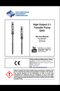 PMC High Output 2:1 Transfer Pump GHO Service Manual