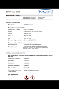 NCFI A-11-037 Safety Data Sheet (SDS)