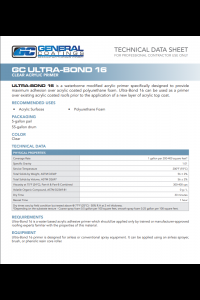 General Coatings Ultra Bond 16 Technical Data Sheet (TDS)