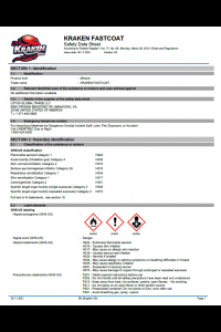 Kraken Bond FastCoat Insulation Safety Data Sheet (SDS)