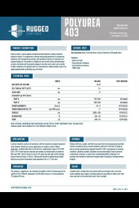 Rugged Coatings Polyurea 403 Technical Data Sheet (TDS)
