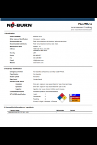 No-Burn Plus Intumescent Coating Safety Data Sheet (SDS)
