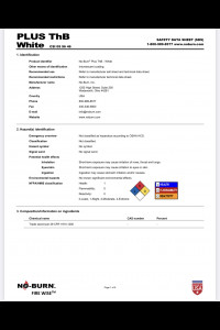 No-Burn Intumescent  Coating Plus ThB White Safety Data Sheet ( SDS)