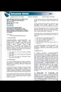 Evaluation Report 667 InsulStar/ InsulBloc Smart SPF 11-033/11-037