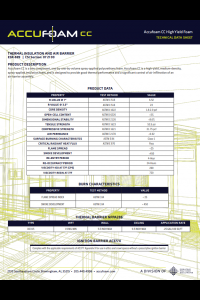 Accufoam Closed Cell High Yield Foam Product Sheet