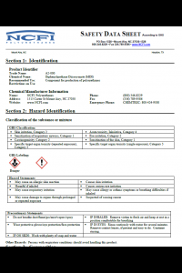 NCFI A2-000 A Side Safety Data Sheet (SDS)