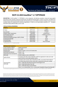NCFI 11-033-InsulStar Optimaxx 1.7 Technical Data Sheet (TDS)