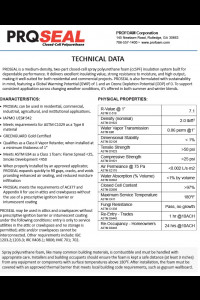 Profoam Proseal CC Technical Data Sheet (TDS)