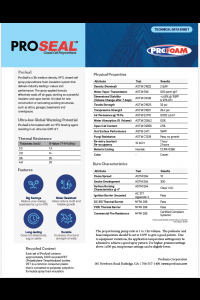 Profoam ProSeal 2# HFO Technical Data Sheet (TDS)