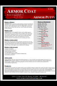 Armor Coat Armor Putty Technical Data Sheet (TDS)