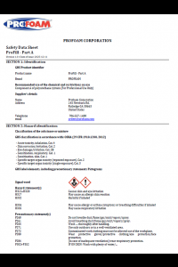 Profoam ProFill A Side Safety Data Sheet (SDS)